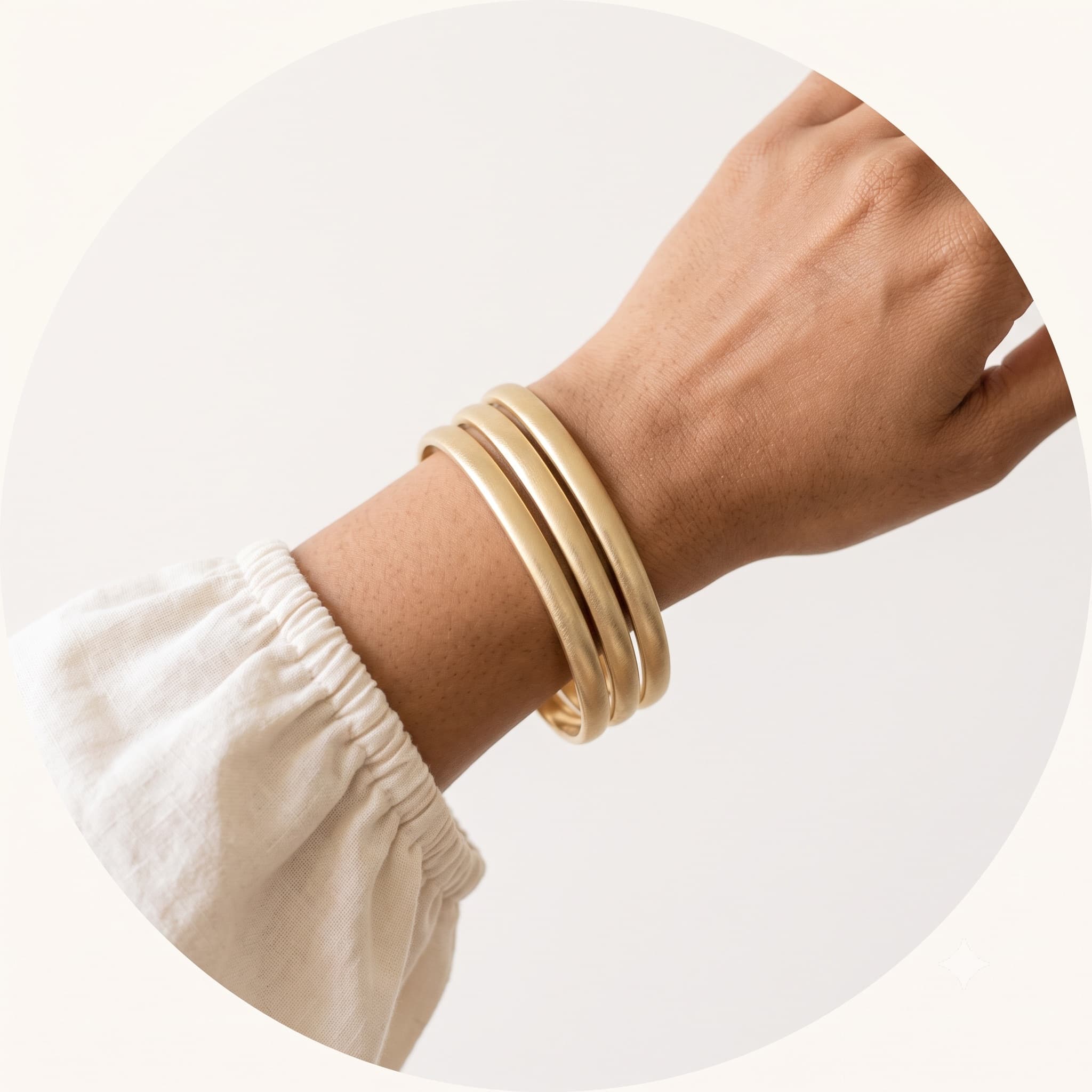 Model wearing bangles