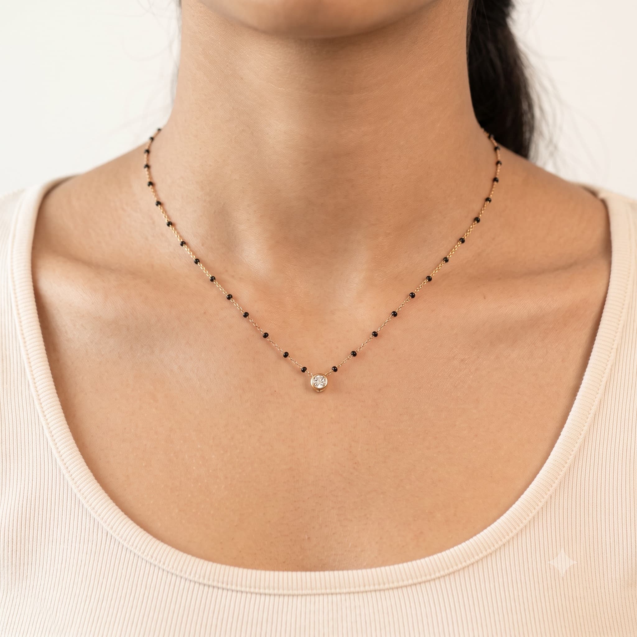 Model wearing mangalsutra