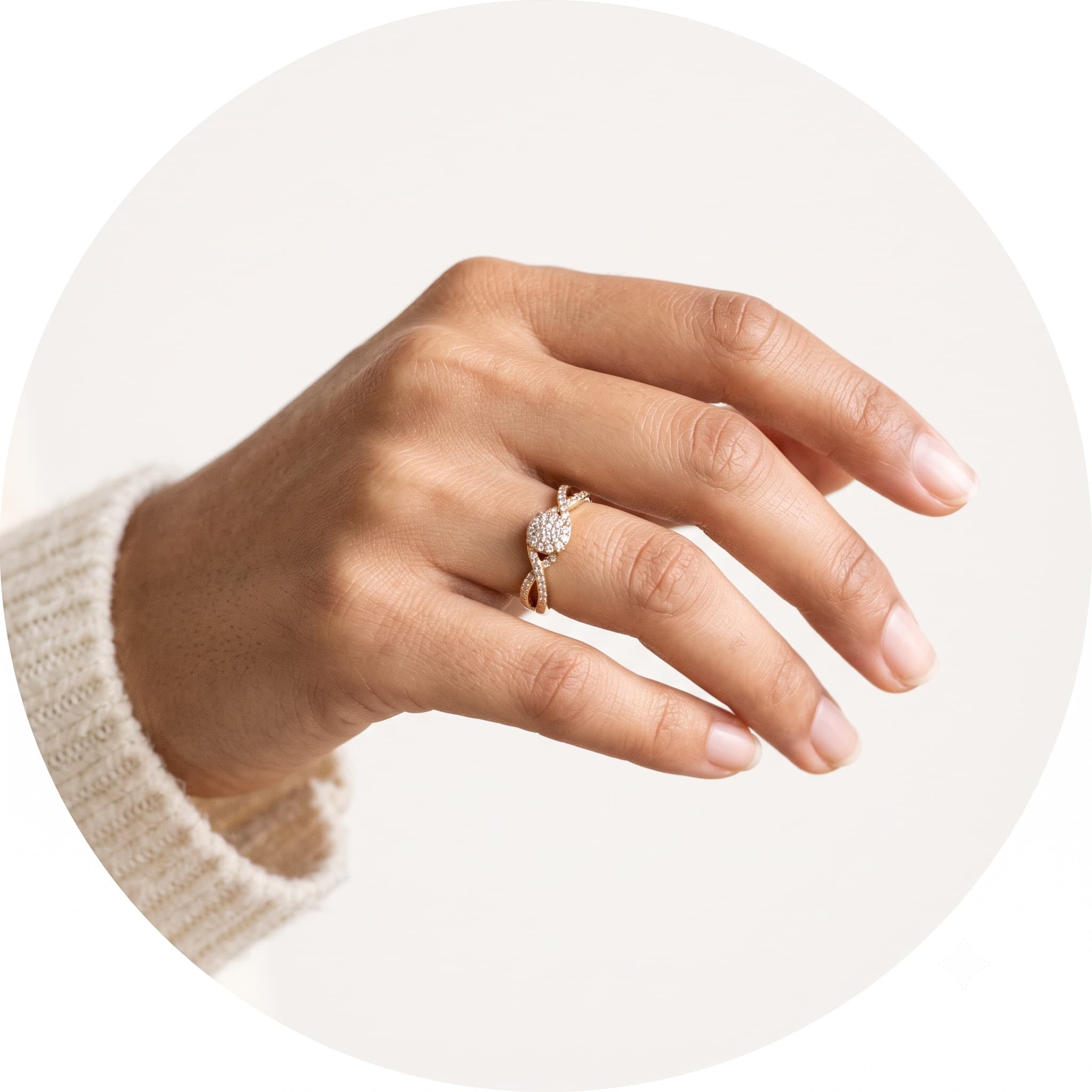 Model wearing rings